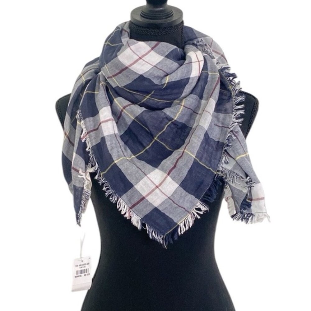 NWT Abercrombie & Fitch square Navy scarf